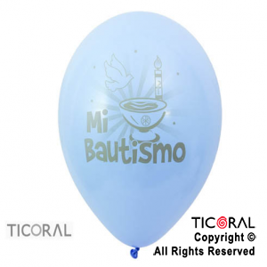 GLOBO SEMPERTEX R12 FASHION BAUTISMO 1C PASTEL CELESTE x 50